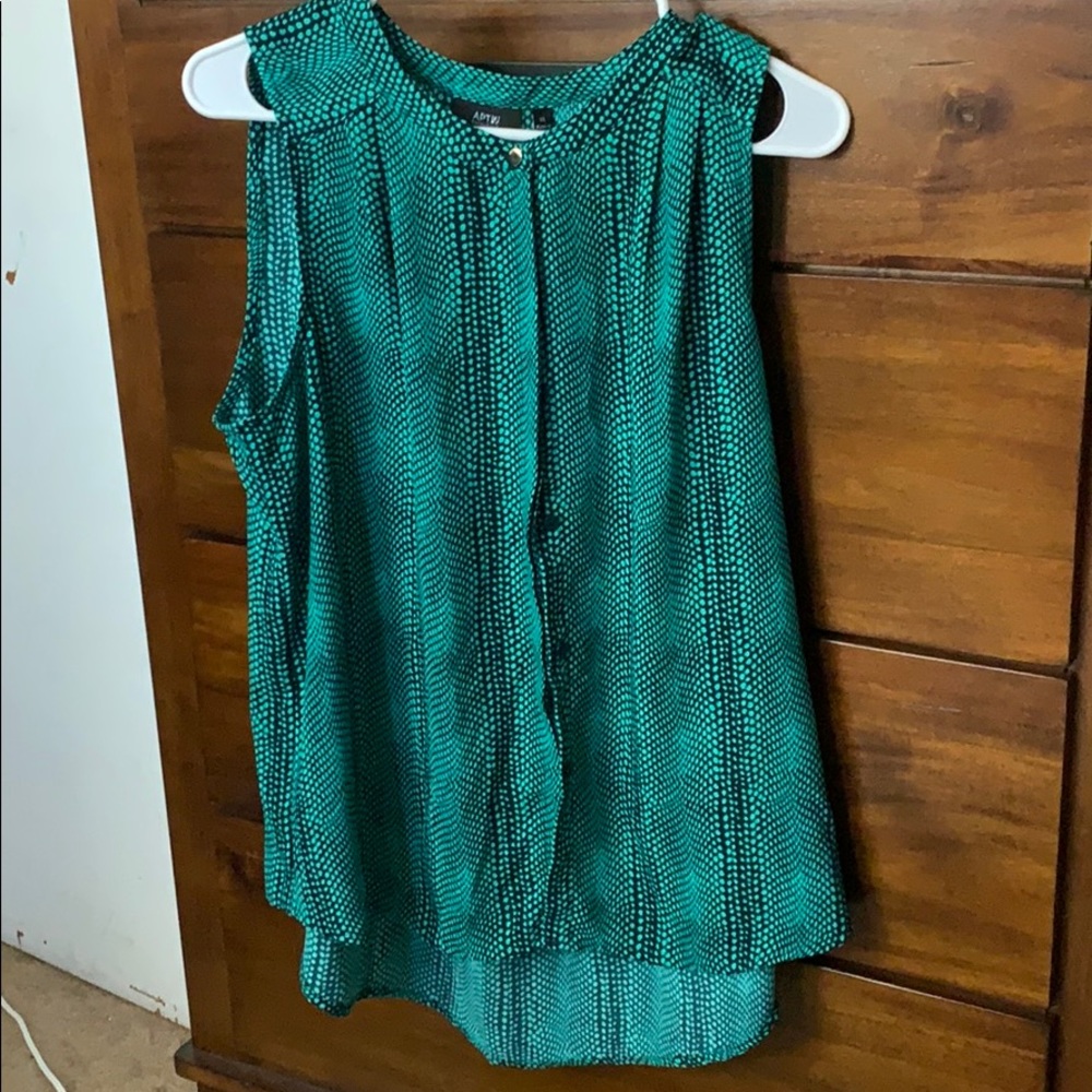 Ladies sleeveless button down blouse